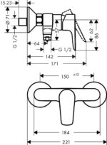 Hansgrohe Talis E Zuhanycsaptelep, Króm (71760000) - Image 2