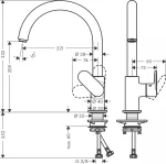 Hansgrohe Vernis Blend M35 Konyhai Csaptelep 260, Elforgatható, Matt Fekete (71870670) - Image 2