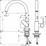 Hansgrohe Vernis Shape M35 Konyhai Csaptelep, Matt Fekete (71871670) - Image 2