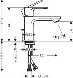 Hansgrohe Rebris E Mosdócsaptelep 80, Automata Lefolyógarnitúrával, CoolStart, Matt Fekete (72553670) - Image 2
