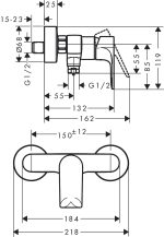 Hansgrohe Rebris E Zuhanycsaptelep, Matt Fekete (72650670) - Image 2