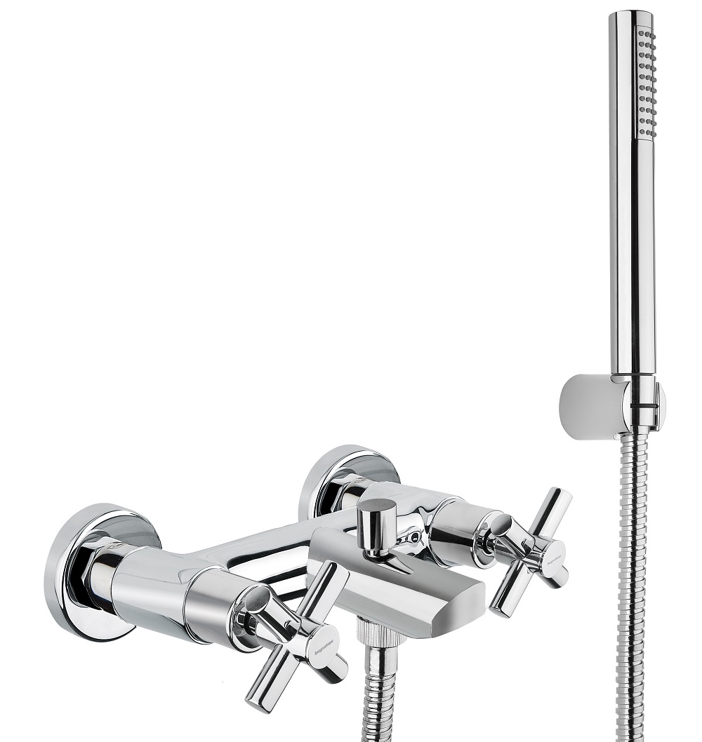 7300.jpg Bugnatese Rodos (7300CR) króm kádcsaptelep Fix tartós zuhanyszettel - Image 1