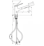 Hansgrohe Zesis M33 Konyhai Csaptelep, Kihúzható Zuhanyfejjel, Króm (74820000) - Image 2