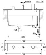 Grohe 3-Üléses Kád Csaptelep Beépítőkészlet (33339000) - Image 2