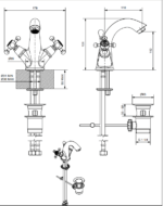 LADY mosdócsaptelep húzórudas leeresztővel rame színben (934RA) - Image 2