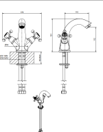 LADY mosdócsaptelep leeresztő nélkül, króm színben (934SCR) - Image 2