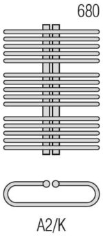 RADECO OSCAR A2/K 680X500 egyenes törölköző szárító radiátor 660 WATTOS - Image 5