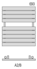 RADECO BARI A2-450/B 690X550 Design egyenes törölköző szárító radiátor 510 WATTOS - Image 4