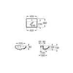 Roca Ona kompakt mosdó 45x15x36 cm  - Matt (A327682620) - Image 4