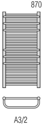 RADECO ARIA A3-500/2 870X535 egyenes törölköző szárító radiátor 570 Wattos - Image 5