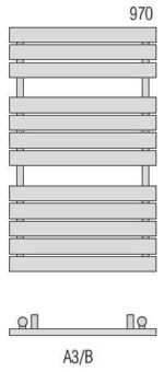 RADECO BARI A3-450/B 970X550 Design egyenes törölköző szárító radiátor 670 WATTOS - Image 5