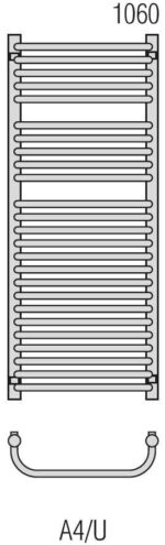 RADECO UGO A4-600/U 1060X635 Design egyenes törölköző szárító radiátor 765 WATTOS - Image 6