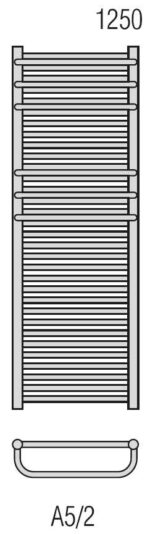 RADECO ARIA A5-350/2 1250X385 egyenes törölköző szárító radiátor 600 Wattos - Image 5