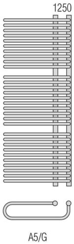 RADECO GAIA A5/G 1250X500 egyenes törölköző szárító radiátor 1055 WATTOS - Image 6