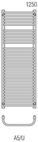 RADECO UGO A5-500/U 1250X535 Design egyenes törölköző szárító radiátor 800 WATTOS - Image 6