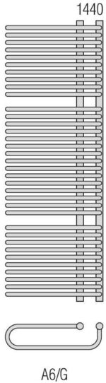 RADECO GAIA A6/G 1440X500 egyenes törölköző szárító radiátor 1215 WATTOS - Image 6
