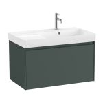 Roca Ona bútor asszimetrikus jobbos mosdóval 80x46cm, 1 fiókkal - matt zöld   (a851719513)