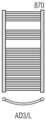 RADECO ADAMO AD3-400/L 870X450 íves törölköző szárító radiátor 395 Wattos - Image 5