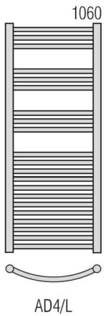 RADECO ADAMO AD4-400/L 1060X450 íves törölköző szárító radiátor 465 Wattos - Image 5