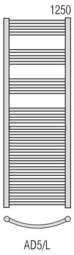 RADECO ADAMO AD5-400/L 1250X450 íves törölköző szárító radiátor 565 Wattos - Image 5