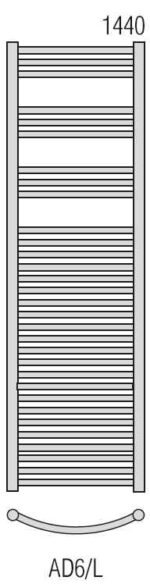 RADECO ADAMO AD6-500/L 1440X550 íves törölköző szárító radiátor 765 Wattos - Image 5