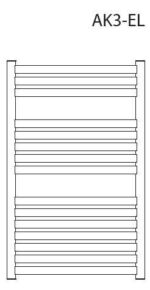 RADECO ENZO AK3-600/EL 850X630 szögletes profil , íves törölköző szárító radiátor 475 WATTOS - Image 5