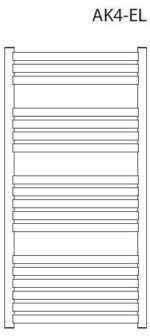 RADECO ENZO AK4-500/EL 1060X530 szögletes profil , íves törölköző szárító radiátor 455 WATTOS - Image 5