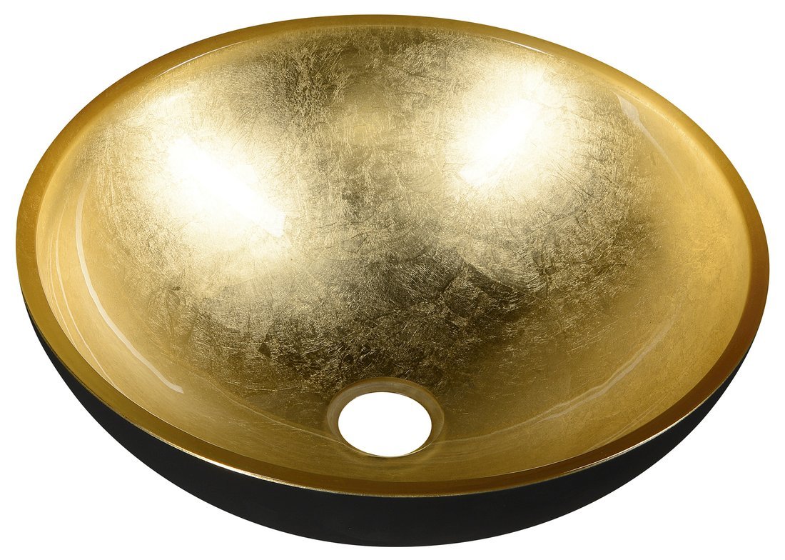 AL5318-77 Sapho Murano Black/Gold Üvegmosdó, 40cm (AL5318-77) - Image 1