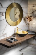 Sapho Murano Black/Gold Üvegmosdó, 40cm (AL5318-77) - Image 3