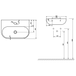 Sapho Small Nerissa Kerámiamosdó, 41,5x12,5x28,5cm, Matt Fekete (AR265B) - Image 3