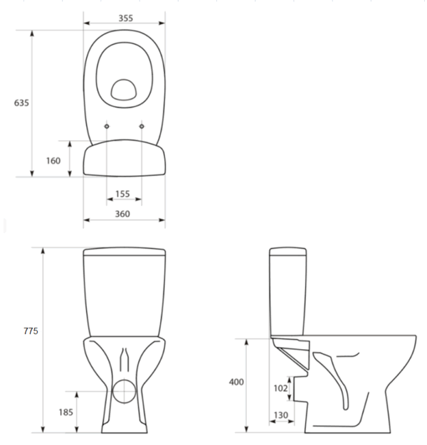 Cersanit Arteco, Monoblokkos WC Szett, Mélyöblítésű, Tetővel (K667-052) - Image 2