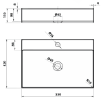Sapho Aurum Inox Mosdó, 55x42cm, Antracit (AU102) - Image 4