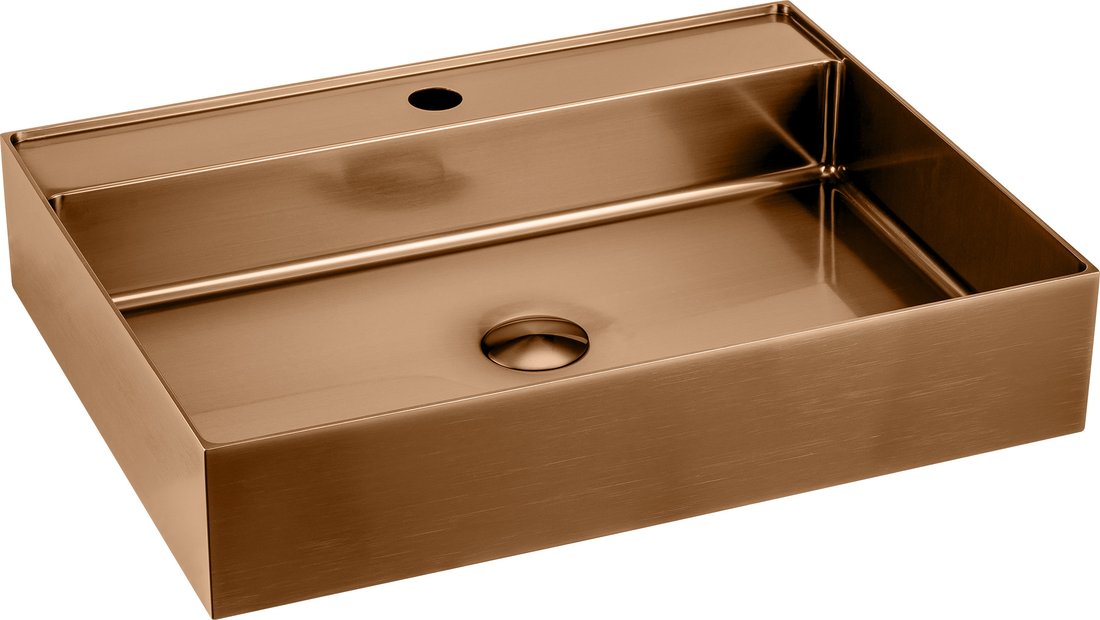 AU302 Sapho Aurum Inox Mosdó, 55x42cm, Rózsaarany (AU302) - Image 1