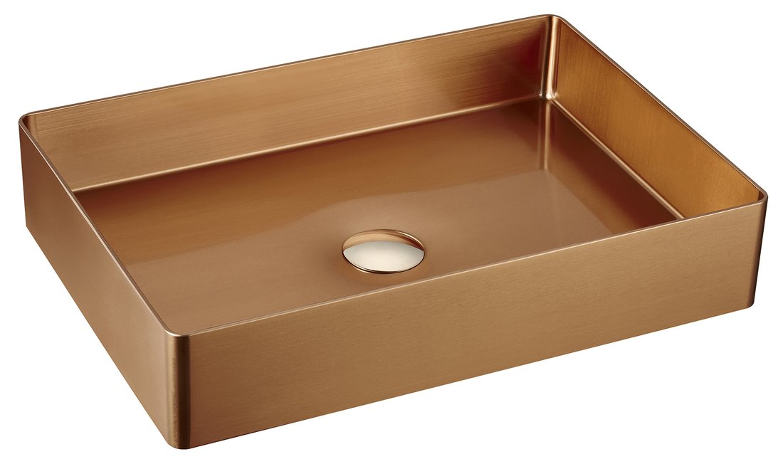 AU303 Sapho Aurum Inox Mosdó, 50x35cm, Rózsaarany (AU303) - Image 1