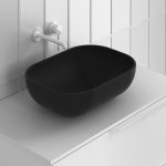 Royo Block pultra tehető, kerámia mosdó 45,5x13,5x33cm - Fekete (128410)