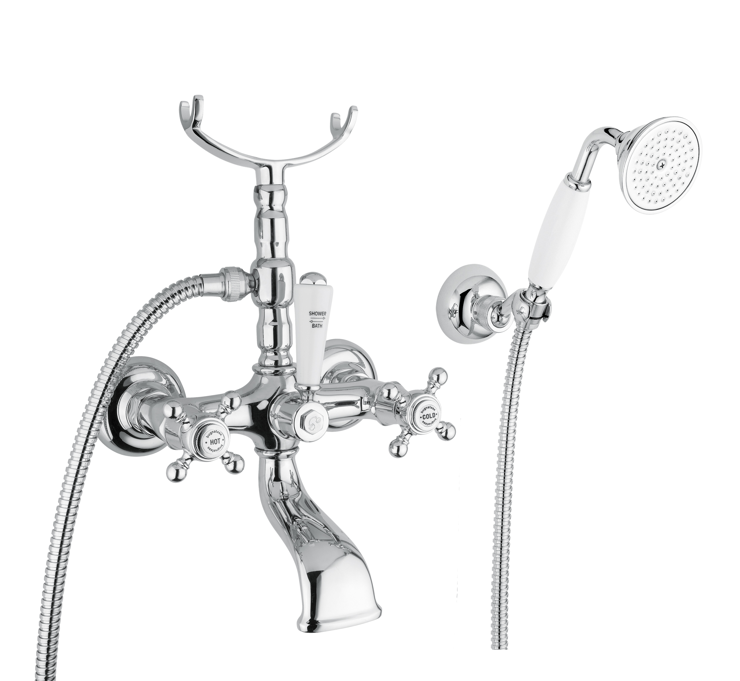 Bugnatese_402CR.jpg Bugnatese Revival (402CR) króm kádcsaptelep Fix tartós zuhanyszettel - Image 1