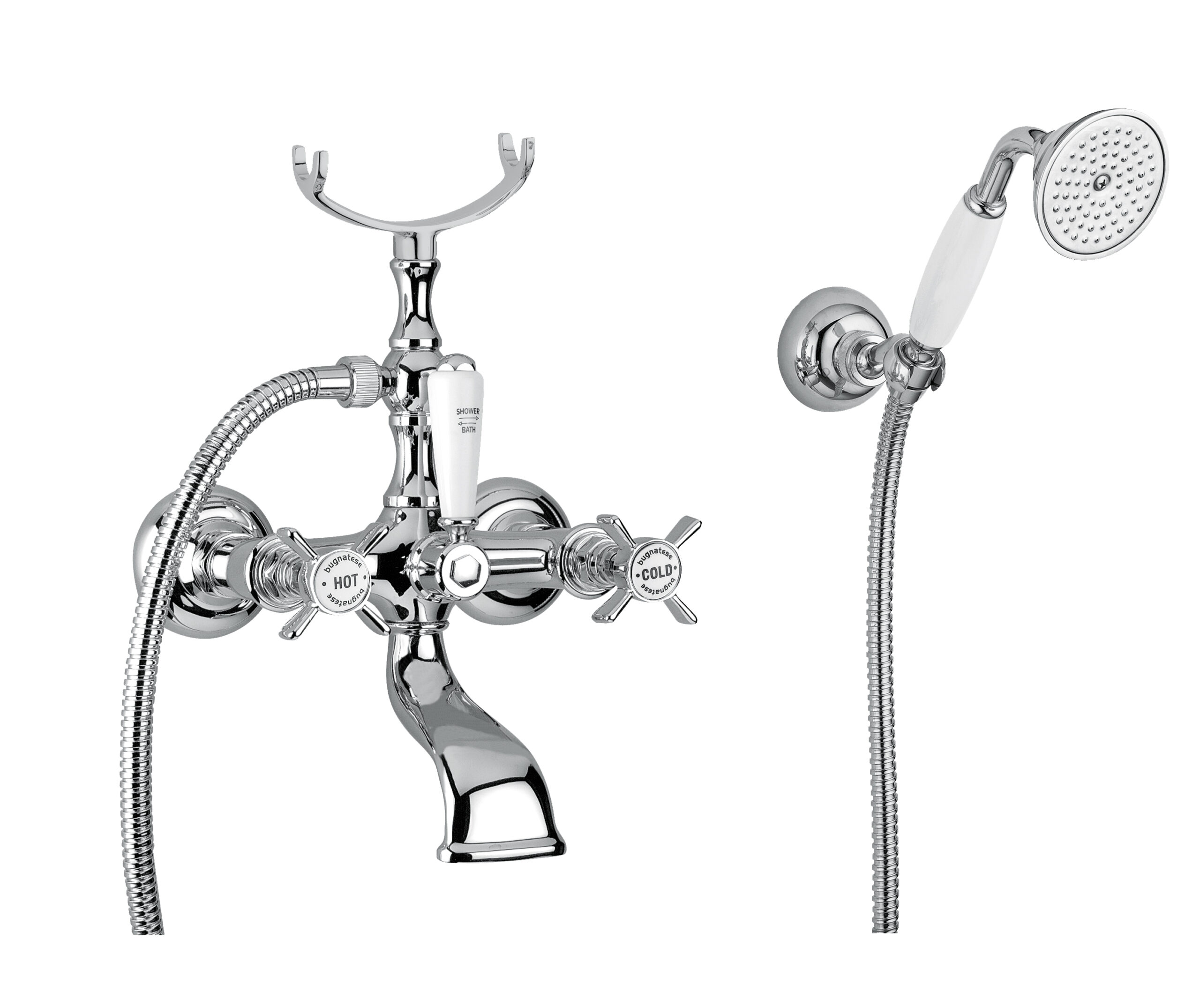 Bugnatese_802CR.jpg Bugnatese Princeton (802CR) króm kádcsaptelep Fix tartós zuhanyszettel - Image 1