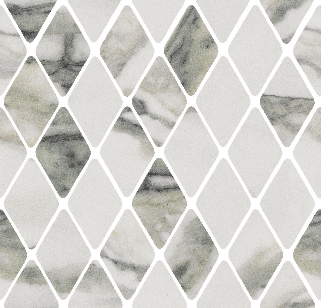 CH02MRBL Italgraniti Charm Experience Calacatta Green Mosaico Rombi Lappato 31X33,5cm Mozaik (CH02MRBL) - Image 1
