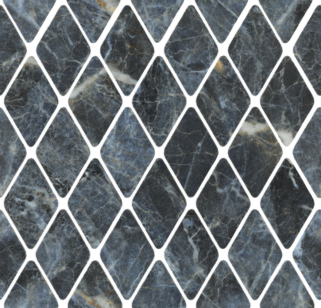 CH06MRBL Italgraniti Charm Experience Blu Saint Laurent Mosaico Rombi Lappato 31X33,5cm Mozaik (CH06MRBL) - Image 1