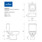 Cersanit Colour 010 Kompakt Monoblokkos WC, Perem Nélküli, Mélyöblítésű, Oldalsó Bekötésű (3/5), Tető Nélkül - 010 (K103-026) - Image 3