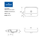 Cersanit Caspia 60 Négyszögletes Mosdó 59,5X42 (K11-0095) - Image 3