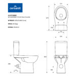 Cersanit Etiuda 579 Akadálymentes Kompakt Monoblokkos WC, Perem Nélküli, Mélyöblítésű, Hátsó Kifolyású, Oldalsó Bekötésű (3/6), Tető Nélkül (K11-0221) - Image 3