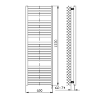 AQUALINE TONDI-E elektromos fürdőszobai radiátor, 600x1330 mm, 600W, fehér (DE480T) - Image 2