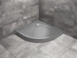 Radaway Doros Stone A 80x80 cm íves, akril zuhanytálca, előlappal , ajándék szifonnal,  - Antracit (SDRA8080-05-64S)