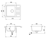 EVIDO Home 45S compact gránit mosogató,575 x 460 mm, - Avena (105731) - Image 2