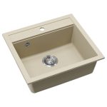 Evido Quadro 6 mosogatótálca 562 x 510mm,1 medencés - Bézs (105540) - Image 2