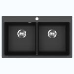 Evido Quadro 9 mosogatótálca 860x510 mm ,2 medencés  - Antracit (105545)