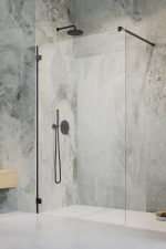 Radaway Essenza Pro Zuhanyfal Átlátszó Üveggel, Matt Fekete színű profillal,  - 65 (10103065-54-01)