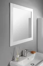 Aqualine Favolo keretes tükör, 80x80cm, matt fehér (fv080) - Image 3