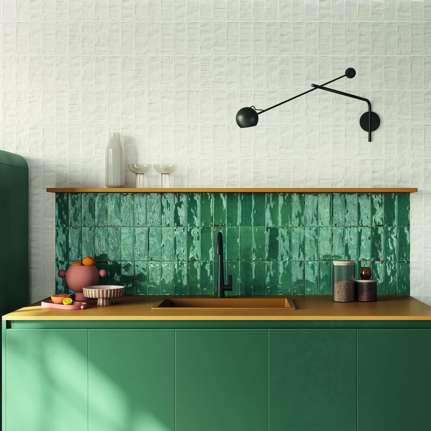 Forme Majolica Azure Brick Bianco Amb Cucina Emilceramica Forme Kollekció - Image 1